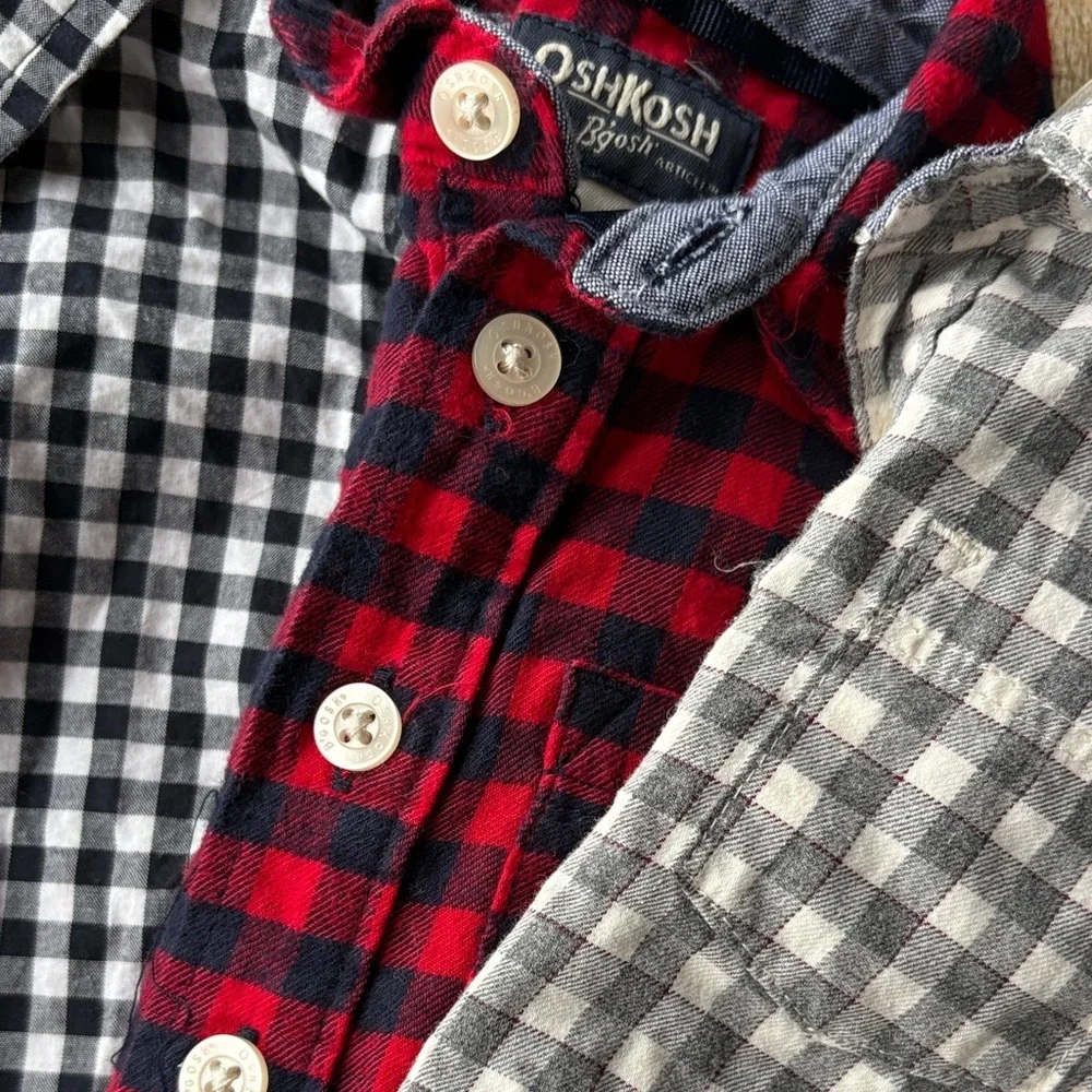 OshKosh Checkered Baby Bodysuit Shirts 9m